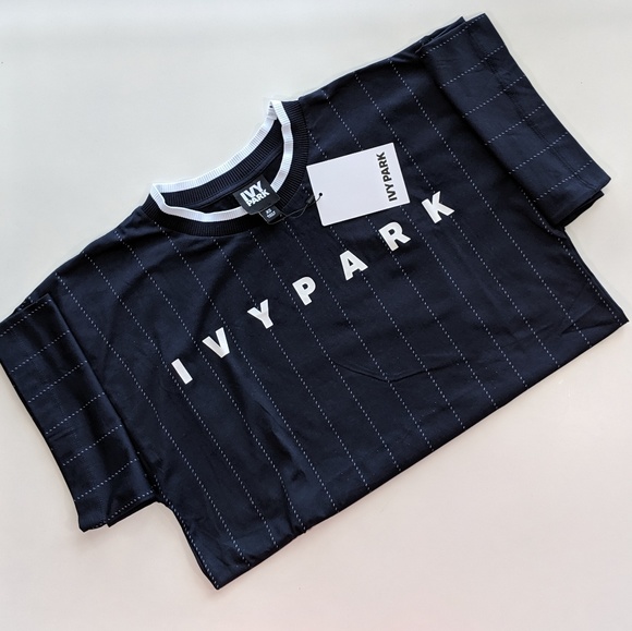 IVY PARK Baseball Pinstripe Boyfriend Fit T-Shirt - Picture 3 of 8